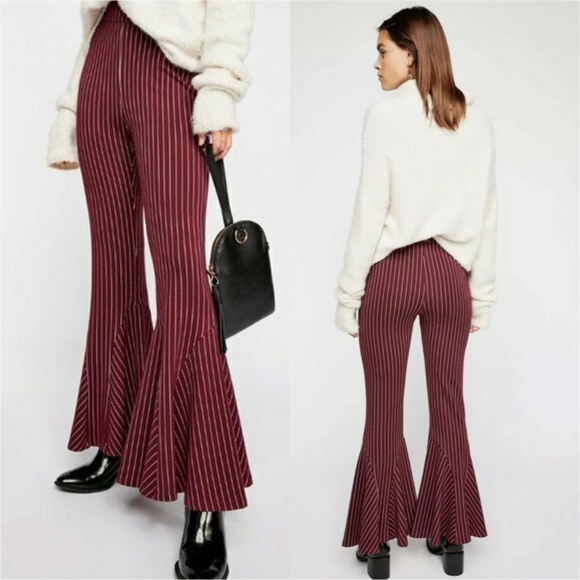 Free People Pants - FREE PEOPLE Mari Striped Bell Bottom Wide Leg Pant